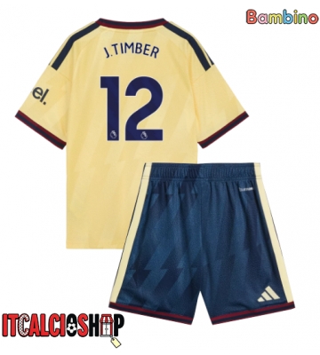 Arsenal Jurrien Timber #12 Terza Maglia Bambino 2026-27 Manica Corta (+ Pantaloni corti)